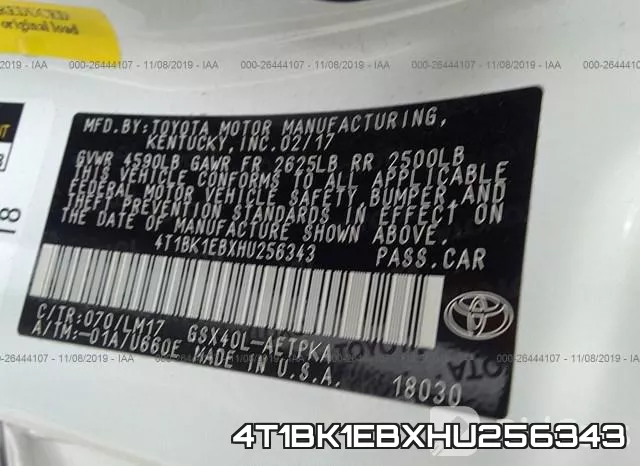 4T1BK1EBXHU256343 фото 10
