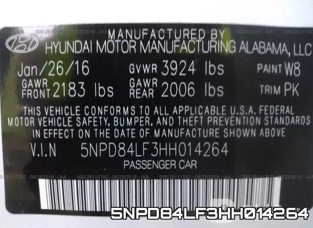5NPD84LF3HH014264 фото 10