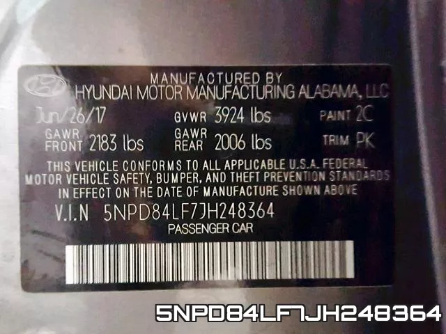 5NPD84LF7JH248364 фото 2