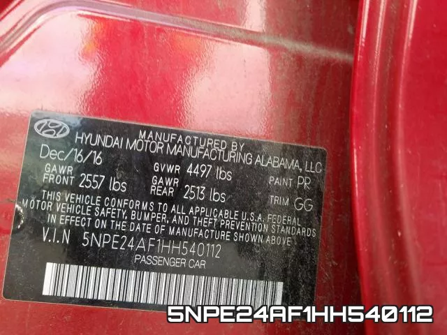 5NPE24AF1HH540112 фото 2