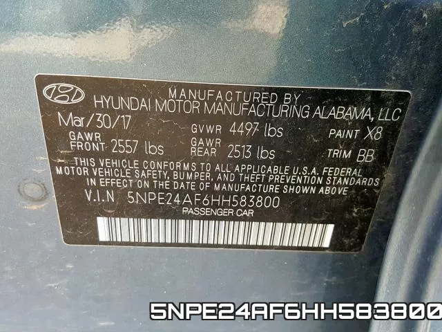 5NPE24AF6HH583800 фото 2