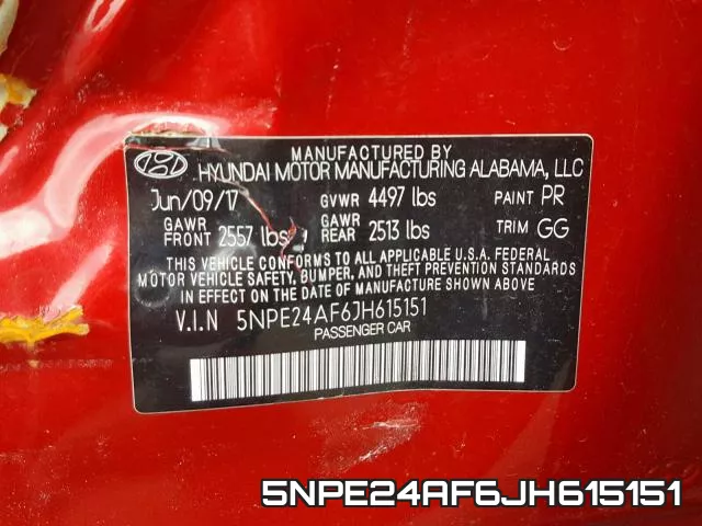 5NPE24AF6JH615151 фото 2