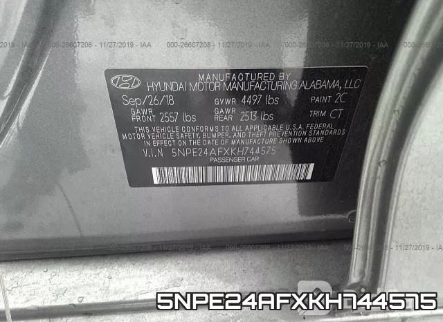 5NPE24AFXKH744575 фото 10