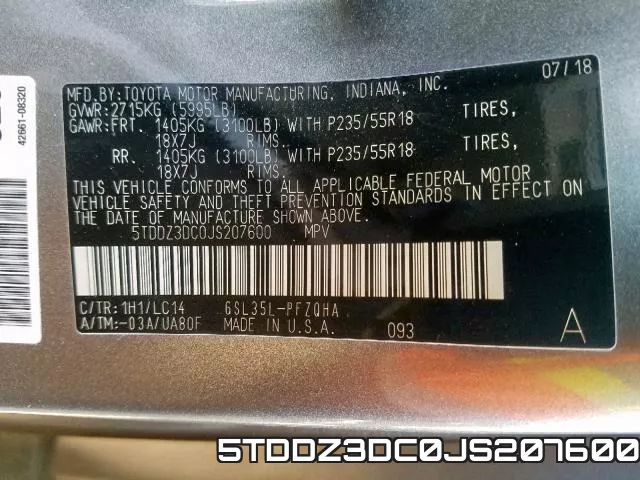 5TDDZ3DC0JS207600 фото 2
