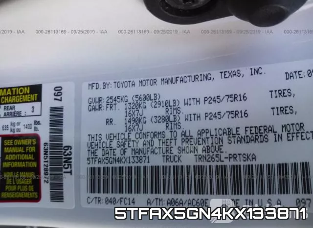 5TFAX5GN4KX133871 фото 10