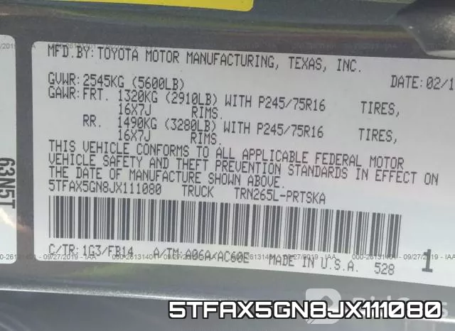 5TFAX5GN8JX111080 фото 10