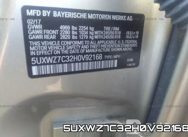 5UXWZ7C32H0V92168 фото 10