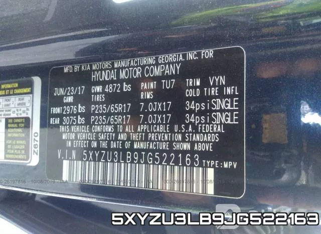 5XYZU3LB9JG522163 фото 10