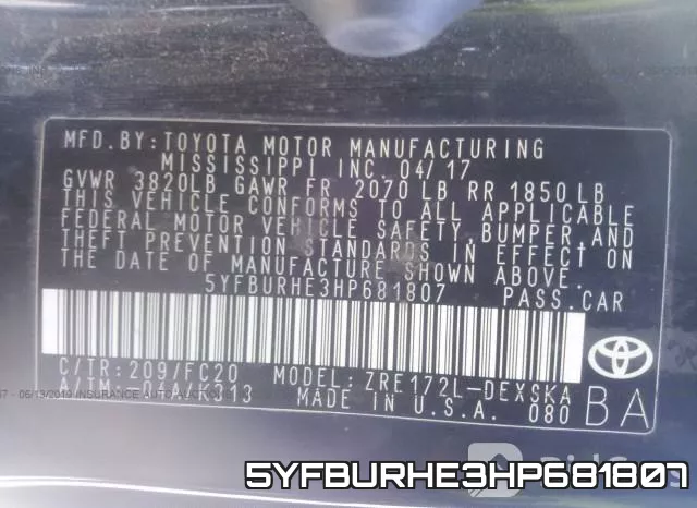 5YFBURHE3HP681807 фото 10
