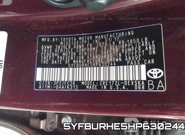 5YFBURHE5HP630244 фото 10