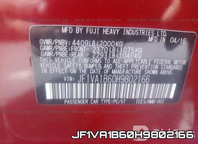 JF1VA1B60H9802166 фото 8