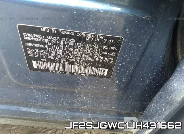 JF2SJGWC1JH431662 фото 10