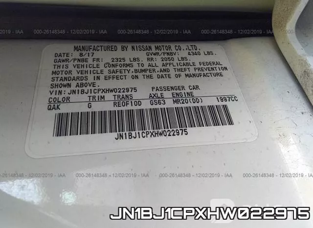 JN1BJ1CPXHW022975 фото 10