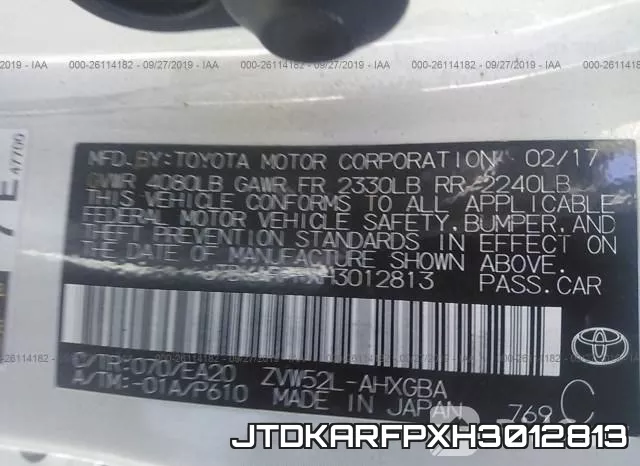 JTDKARFPXH3012813 фото 10