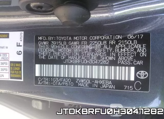 JTDKBRFU0H3047282 фото 9