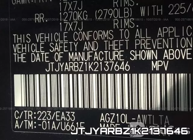 JTJYARBZ1K2137646 фото 10