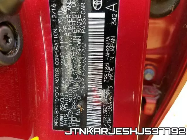 JTNKARJE5HJ537792 фото 2