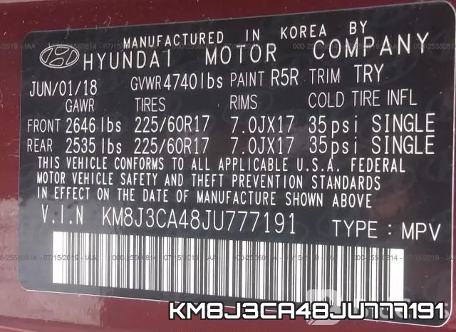 KM8J3CA48JU777191 фото 8