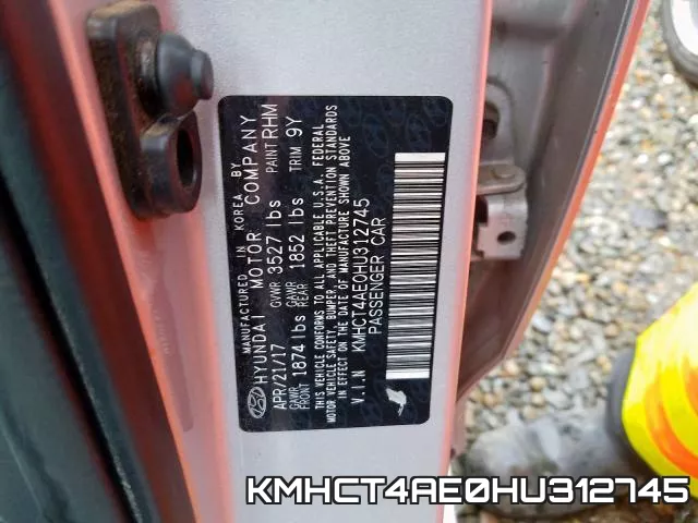 KMHCT4AE0HU312745 фото 2
