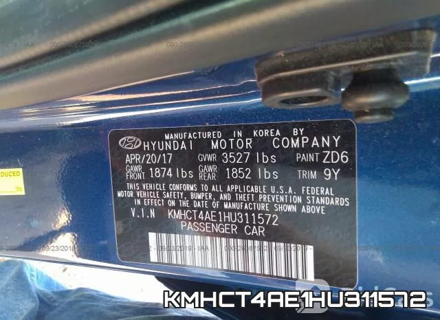 KMHCT4AE1HU311572 фото 10