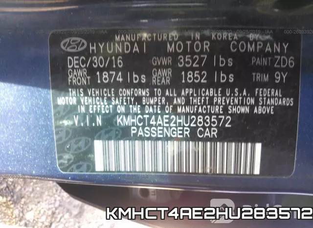 KMHCT4AE2HU283572 фото 10