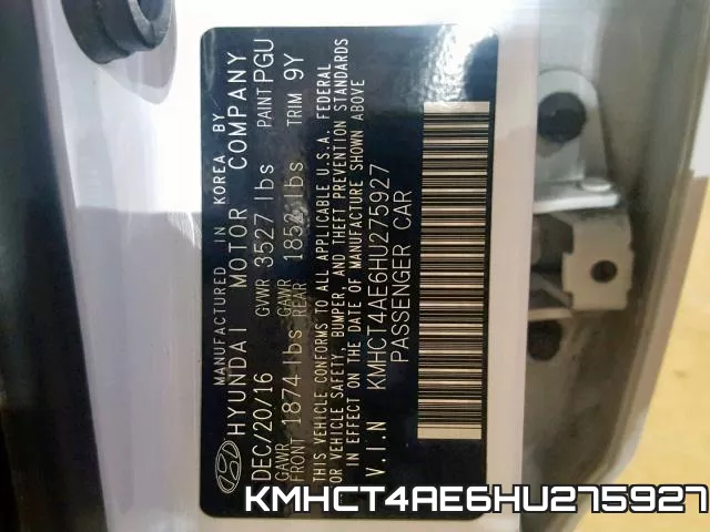 KMHCT4AE6HU275927 фото 2
