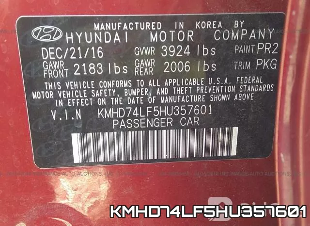 KMHD74LF5HU357601 фото 10