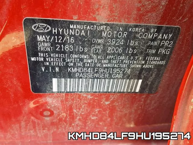 KMHD84LF9HU195274 фото 2