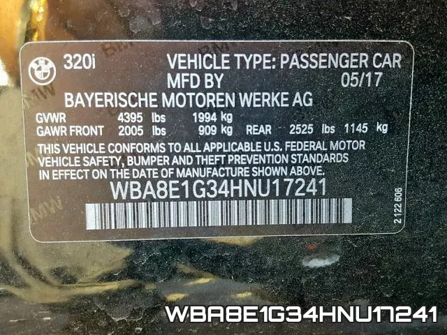 WBA8E1G34HNU17241 фото 2