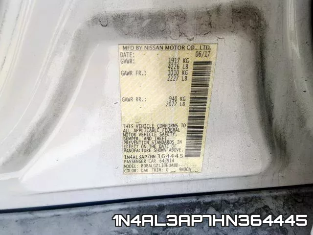 1N4AL3AP7HN364445 фото 2