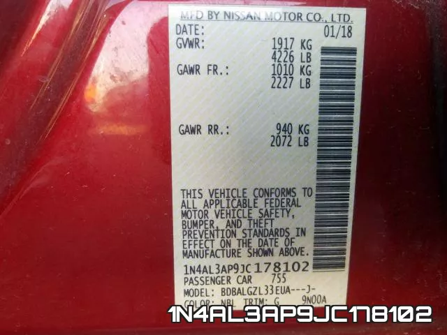 1N4AL3AP9JC178102 фото 2