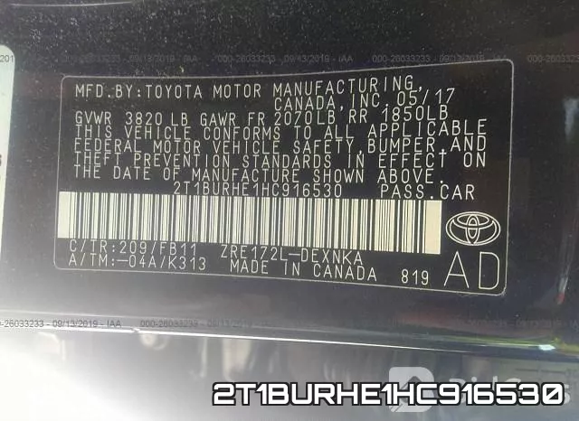 2T1BURHE1HC916530 фото 10
