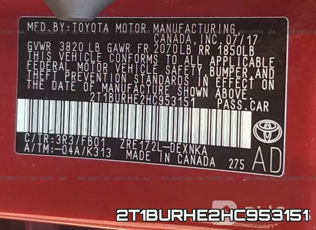 2T1BURHE2HC953151 фото 10