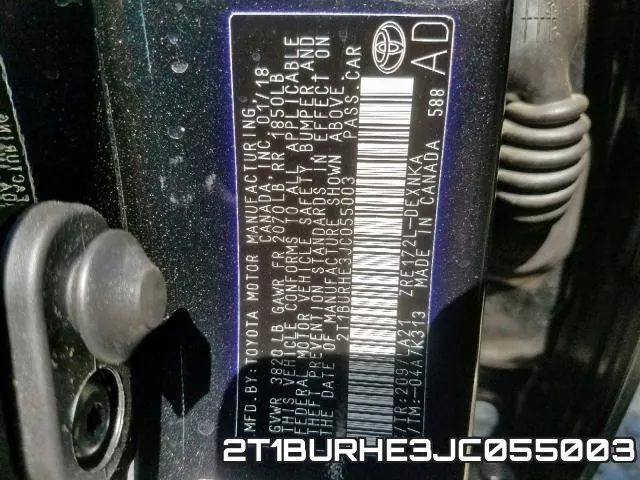 2T1BURHE3JC055003 фото 2