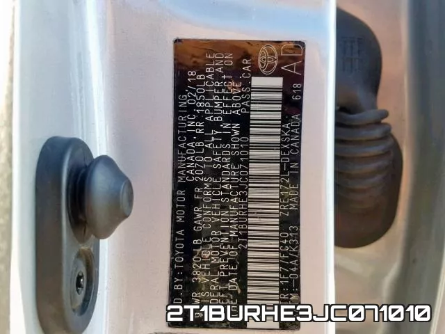 2T1BURHE3JC071010 фото 2