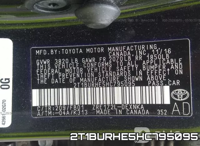 2T1BURHE5HC795095 фото 7