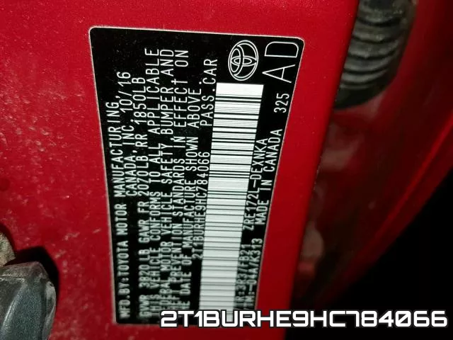 2T1BURHE9HC784066 фото 2