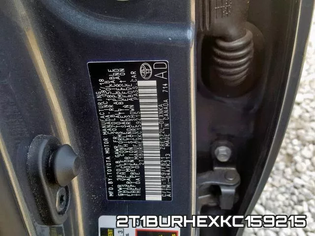 2T1BURHEXKC159215 фото 2