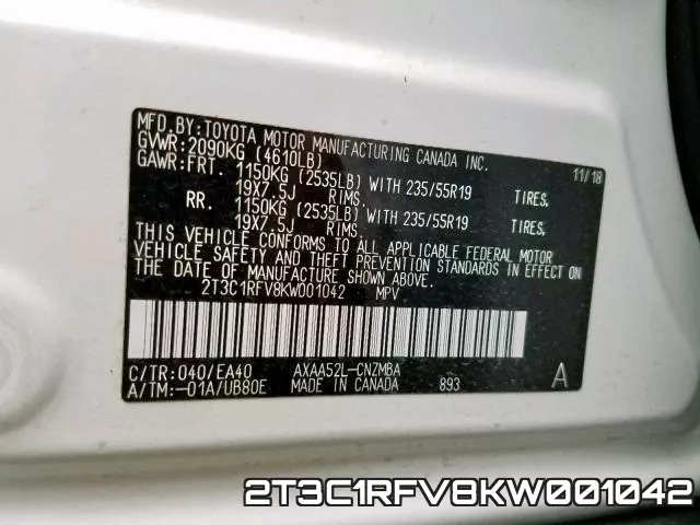 2T3C1RFV8KW001042 фото 2