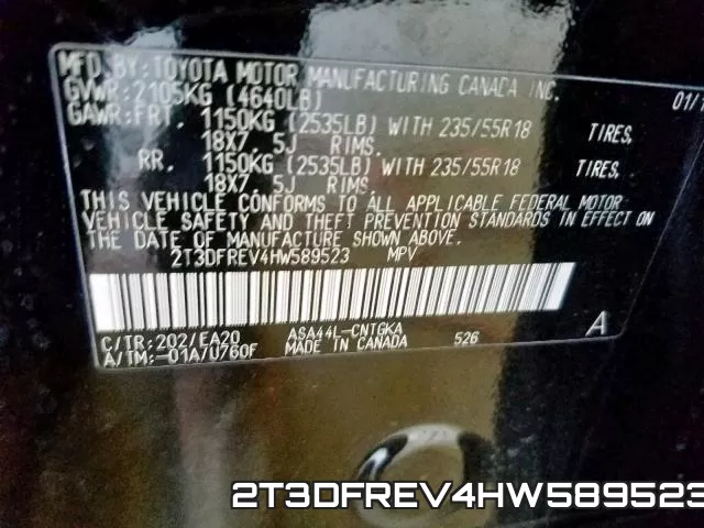 2T3DFREV4HW589523 фото 2