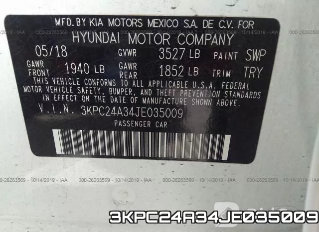 3KPC24A34JE035009 фото 10