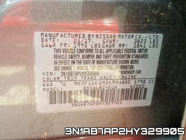 3N1AB7AP2HY329905 фото 2