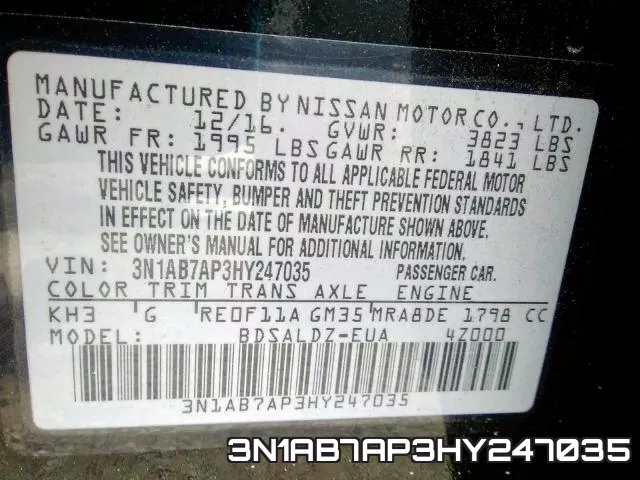 3N1AB7AP3HY247035 фото 2