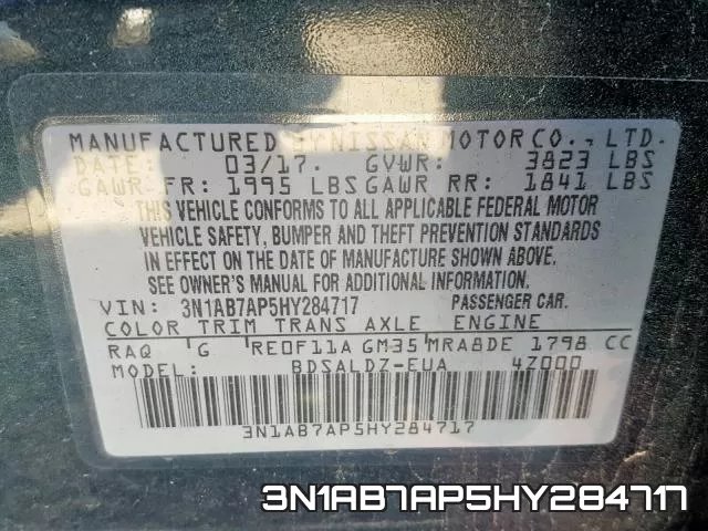 3N1AB7AP5HY284717 фото 2
