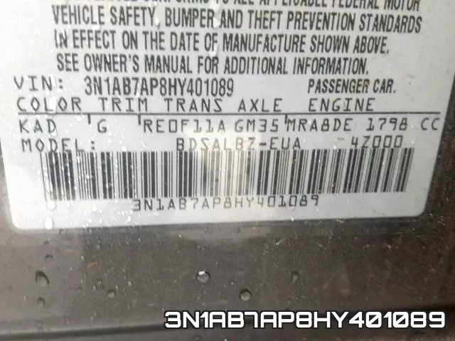 3N1AB7AP8HY401089 фото 2