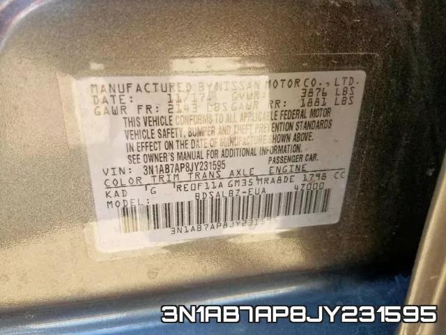 3N1AB7AP8JY231595 фото 2