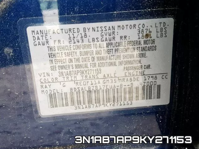 3N1AB7AP9KY271153 фото 2