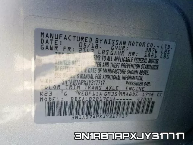 3N1AB7APXJY317717 фото 2