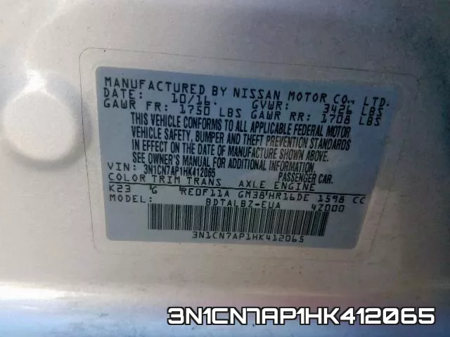 3N1CN7AP1HK412065 фото 2