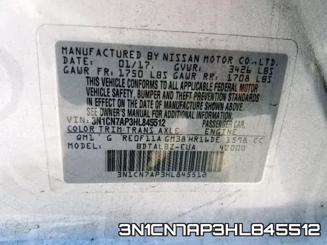 3N1CN7AP3HL845512 фото 2